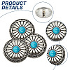 10Pcs Tibetan Style Alloy with Synthetic Turquoise Buttons BUTT-HY0001-09-5