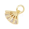 Brass Micro Pave Cubic Zirconia Pendants KK-D258-09G-01-2