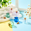 6Pcs 6 Colors Lucky Bag Shape Glass Cork Bottles Ornament AJEW-TA0001-73-5