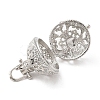 Rack Plating Brass Hollow Round Cage Pendants KK-Z029-04P-2