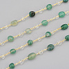 3.28 Feet Handmade Natural Green Agate Beaded Chains X-CHC-I031-11G-2