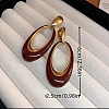 Oval Alloy Enamel Dangle Stud Earrings FS-WG5D403-02-2