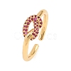 Brass Micro Pave Cubic Zirconia Finger Rings RJEW-C153-01G-03-4