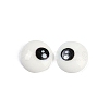 White and Black Flat Round Cartoon Resin Cabochons CRES-Q009-01G-1