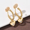 Heart Brass Micro Pave Clear Cubic Zirconia Clip-on Earrings EJEW-K286-12G-1