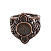 Brass Open Cuff Ring Components KK-U074-14R-2