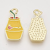 Light Gold Plated Alloy Enamel Pendants X-ENAM-N150-01-2