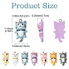 35Pcs 7 Colors Opaque Resin Kitten Pendants RESI-YW0001-73-3