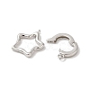 Rhodium Plated 925 Sterling Silver Fold Over Clasps STER-G038-10P-2