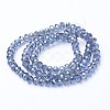 Electroplate Transparent Glass Beads Strands EGLA-A034-T6mm-Y04-2