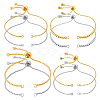 8Pcs 8 Styles Brass & Stainless Steel Slider Bracelets Making MAK-PH0001-07-1