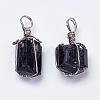 Natural Black Tourmaline Pendants G-G681-15-1