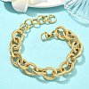 304 Stainless Steel Twisted  Oval Link Chain Bracelets for Women BJEW-F533-02D-G-1
