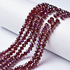 Electroplate Transparent Glass Beads Strands EGLA-A034-T3mm-F16-1