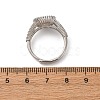 Round Brass Micro Pave Clear Cubic Zirconia Adjustable Ring Settings KK-D378-35P-4