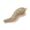 Rack Plating Brass Micro Pave Cubic Zirconia Pendant X-KK-A229-03G-G-2