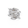 Hug Hand Fingers Cubic Zirconia Cuff Ring X1-RJEW-T016-35P-02-1