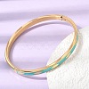 304 Stainless Steel Enamel Hinged Cuff Bangles for Women SA-CBAC920-15G-01D-3