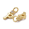 Brass Micro Pave Clear Cubic Zirconia Pendants ZIRC-Z011-35P-2