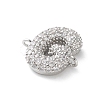 Brass Micro Pave Cubic Zirconia Letter Links KK-I717-04G-P-2