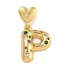 Brass Micro Pave Colorful Cubic Zirconia Pendants KK-P281-01G-P-1
