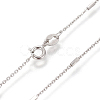 Anti-Tarnish Rhodium Plated 925 Sterling Silver Cable Chain Necklaces STER-L059-15P-1