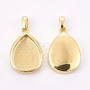 Brass Pendant Cabochon Settings ZIRC-E149-30G-1