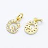 Brass Micro Pave Grade AAA Cubic Zirconia Charms ZIRC-P067-11G-G-NR-1
