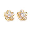 Brass Clear Cubic Zirconia Twister Clasps LS-KK-G420-35G-1