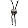 Flat Round with Egypt Pharaoh Laria Necklace for Men Women NJEW-WH0011-06AS-2