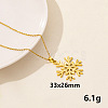201 Stainless Steel Snowflake Pendant Necklaces for Women FS-WG3C313-10-1
