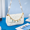 Brass & Natural Paua Shell Star Moon Charm 304 Stainless Steel Bag Decorative Chains HJEW-PH02278-4