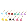304 Stainless Steel Enamel Stud Earring Findings STAS-D265-07G-1