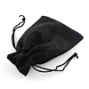 Polyester Imitation Burlap Packing Pouches Drawstring Bags X-ABAG-R005-18x13-09-3