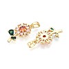Brass Micro Pave Cubic Zirconia Pendants KK-T071-135G-02-2