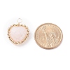 Alloy Faceted Natural Rose Quartz Beads Pendants PALLOY-JF01299-2