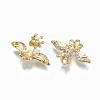 Brass Micro Pave Clear Cubic Zirconia Peg Bails Charms KK-S356-119G-NF-1