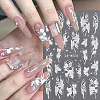 4Pcs 4 Styles Flower Pattern Self Adhesive PET Nail Art Stickers Decals MRMJ-SP0001-22-5