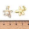Brass Micro Pave Cubic Zirconia Enamel Stud Earrings CU-CBABA66-12C-G-5