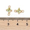Brass Pave Glass Rhombus Links Connector Charms X1-GLAA-Q088-001I-3