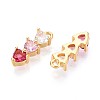 Brass Micro Pave Cubic Zirconia Charms KK-N263-95B-G-2