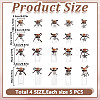 20Pcs 20 Styles Sea Animals Ttheme Transparent Glass Empty Bottles with Alloy Pendants AJEW-DR00031-2