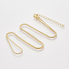 Brass Square Snake Chain Necklace Making MAK-T006-10B-G-1