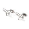 Column Brass Stud Earring Findings KK-M270-36P-1