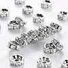 Brass Middle East Rhinestone Spacer Beads RSB038NF-01K-1