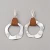 Brass Geometry Dangle Hoop Earrings EJEW-WH0017-63C-1