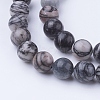 Natural Netstone Round Beads Strands G-G735-90-8mm-2