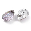 Embossed Glass Rhinestone Pendants GLAA-J101-05A-001VL-3