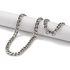 304 Stainless Steel Cuban Link Chain Necklaces for Men NJEW-B117-01I-P-2