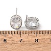 Brass Micro Pave Clear Cubic Zirconia Stud Earrings EJEW-C174-02E-P-5